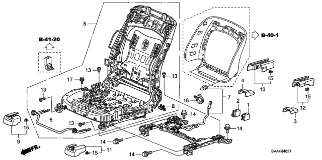 2009 Honda Civic Front Seat Components (Passenger Side) Diagram