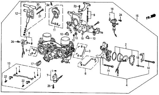 1983 Honda Prelude Carburetor Assembly (Vf03A C) Diagram for 16100-PC6-308