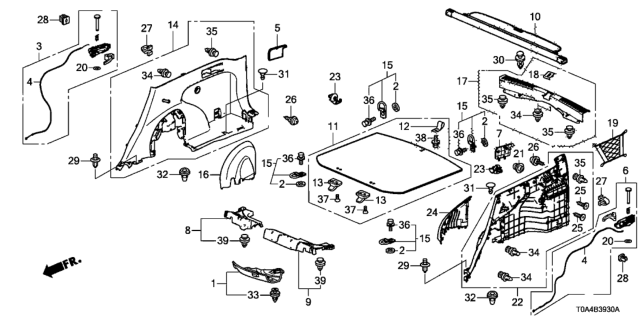 2014 Honda CR-V Lever Com*NH167L* Diagram for 82222-T0A-A01ZC