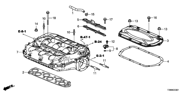 2017 Honda Accord Manifold, Intake Diagram for 17160-5G2-A00