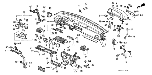 1989 Honda Civic Instrument Panel Diagram