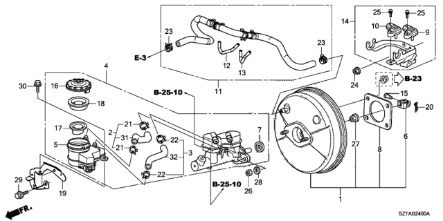 2013 Honda CR-Z Power Set, Master (9") Diagram for 01469-SZT-A01
