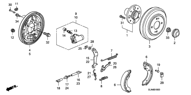 2008 Honda Fit Cylinder Assembly, Rear Wheel (B) Diagram for 43301-SCK-003