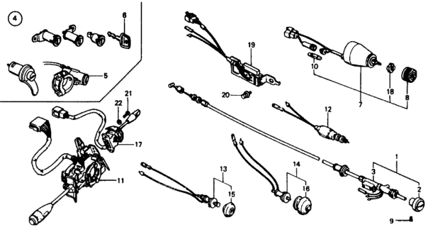 1978 Honda Civic Cable Assy., Choke Diagram for 17950-634-674