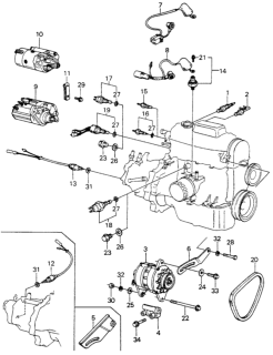 1982 Honda Civic Alternator - Starter  - Temperature Sensor Diagram 1