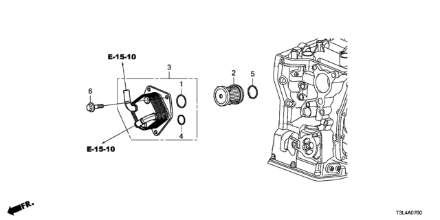 2014 Honda Accord Warmer (CVT) Diagram for 25560-5C4-003