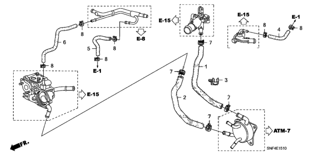 2011 Honda Civic Hose, Thermobody In. Diagram for 19506-RNA-A01
