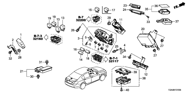 2015 Honda Accord Box Assembly, Fuse (Rewritable) Diagram for 38200-T2A-A32