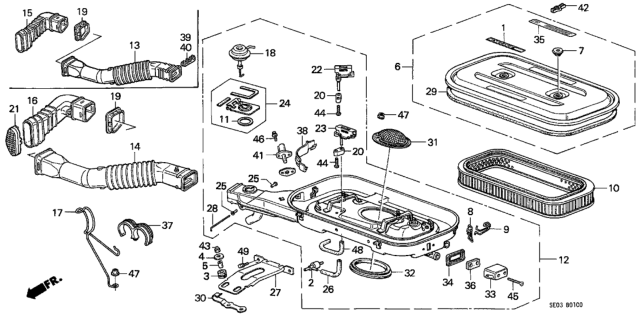1988 Honda Accord Rubber, Air Cleaner Housing Mounting Diagram for 17207-PC6-000