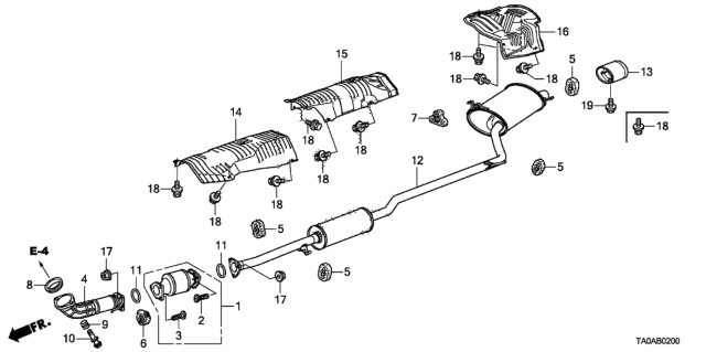 2012 Honda Accord Exhaust Pipe (L4) Diagram