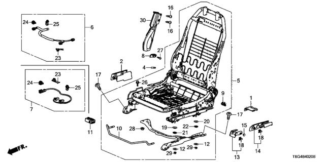 2019 Honda Civic Slide Lever, FR. Diagram for 81273-TBG-A11