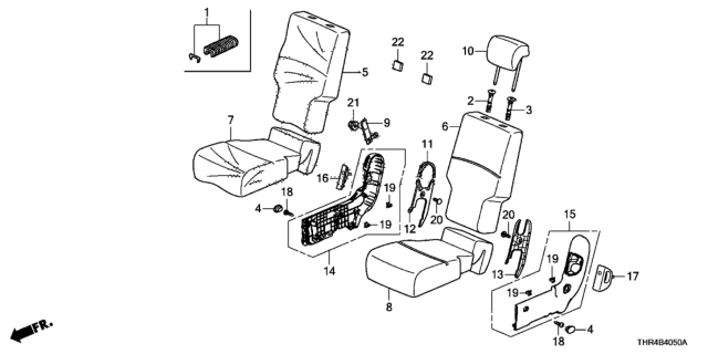 2020 Honda Odyssey Cover, Center Seat Reclining (Upper) (Inner) *YR507L* (SHADOW BEIGE) Diagram for 81952-TK8-A21ZD