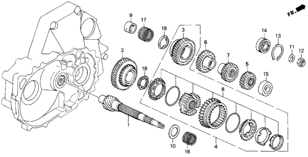 1996 Honda Prelude Gear, Countershaft Second Diagram for 23431-P16-S40