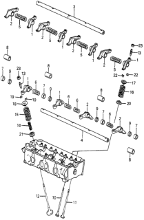 1985 Honda Accord Spring A, Valve Rocker Arm Diagram for 14642-PC6-010