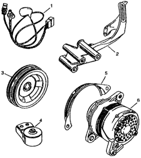 1976 Honda Civic Pulley, Air Conditioner Diagram for 38921-657-812