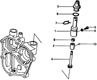 1977 Honda Civic Gear, Speedometer Driven Diagram for 23820-634-000