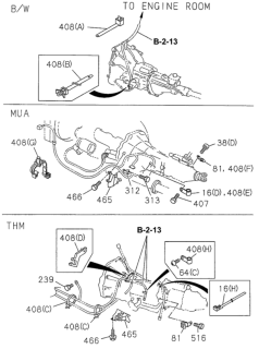 1997 Honda Passport Clip, Band/Cable Harness Diagram for 8-94107-652-0