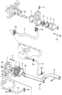 1979 Honda Accord Rubber, Thermostat Mounting Diagram for 19305-689-010