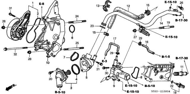 2002 Honda Civic Bolt, Special (6X19) (Nippon Thermostat) Diagram for 90050-PNA-003