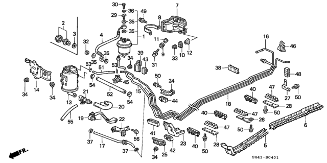 1995 Honda Civic Canister Assembly Diagram for 17300-SR1-A32