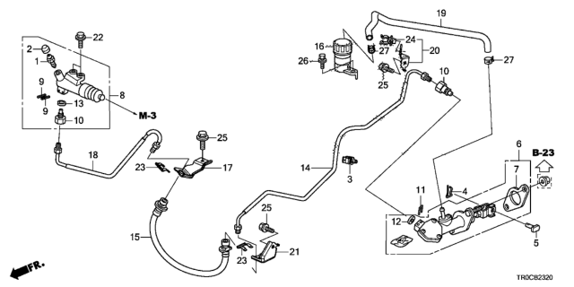 2014 Honda Civic Clutch Master Cylinder (1.8L) Diagram