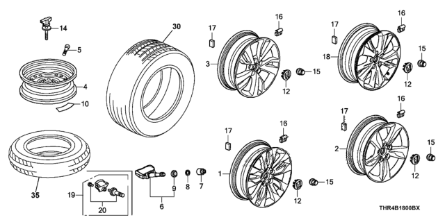 2020 Honda Odyssey Disk, Aluminum Wheel (18X7 1/2J) (Aap/Hitachi) Diagram for 42700-THR-A21