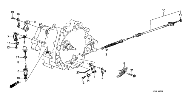1987 Honda Accord Holder, Control Cable Diagram for 24901-PF4-000