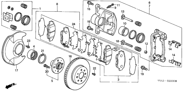 2002 Honda Civic Front Brake Diagram