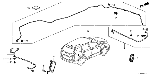 2017 Honda CR-V Sub-Feeder, Antenna (XM) Diagram for 39156-TLA-A11