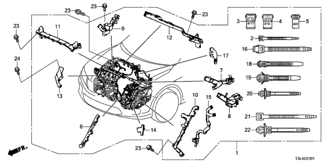 2014 Honda Accord Holder, Engine Harness Transmission Diagram for 32129-5G2-A00
