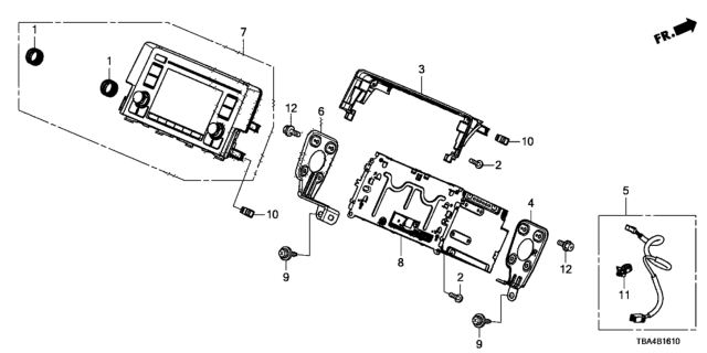 2017 Honda Civic Panel Assy., Base Diagram for 39170-TBA-A71