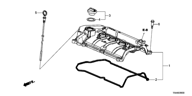 2017 Honda Fit Gasket, Head Cover Diagram for 12341-5R1-003