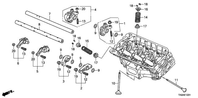 2012 Honda Accord Valve - Rocker Arm (Front) (V6) Diagram