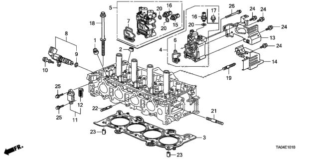 2010 Honda Accord Switch Assembly, Valve Timing Oil Pressure Diagram for 37250-PRB-A01
