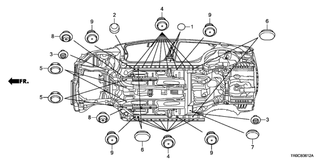 2015 Honda Civic Grommet (Lower) Diagram