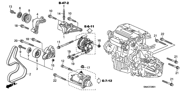 2011 Honda Civic Engine Mounting Bracket (2.0L) Diagram