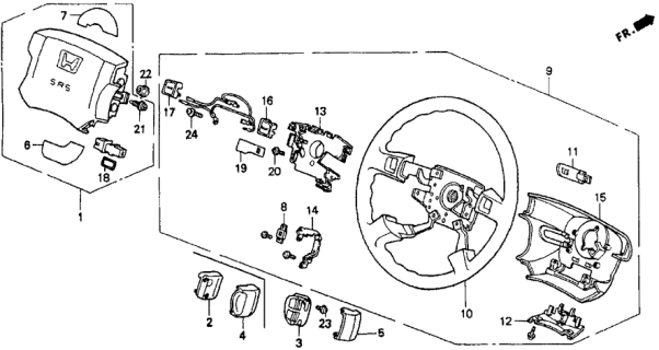 1993 Honda Accord Wheel, Steering (Black) Diagram for 78512-SM5-A81ZA
