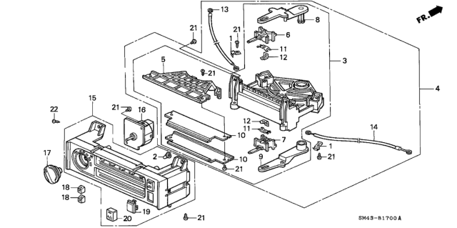 1990 Honda Accord Knob, Heater Control Diagram for 79581-SM4-003