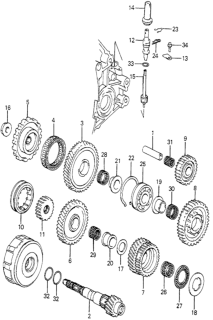 1980 Honda Prelude Holder, Speedometer Gear Diagram for 23811-689-010