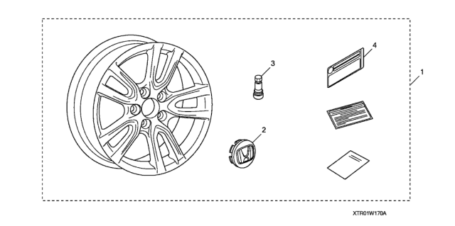 2014 Honda Civic Alloy Wheel (17") Diagram