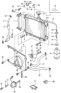 1981 Honda Accord Radiator - Fan Motor - Oil Cooler Diagram