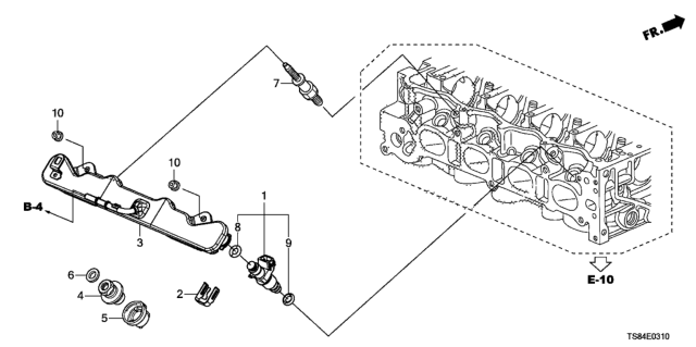 2014 Honda Civic Fuel Injector (1.8L) Diagram