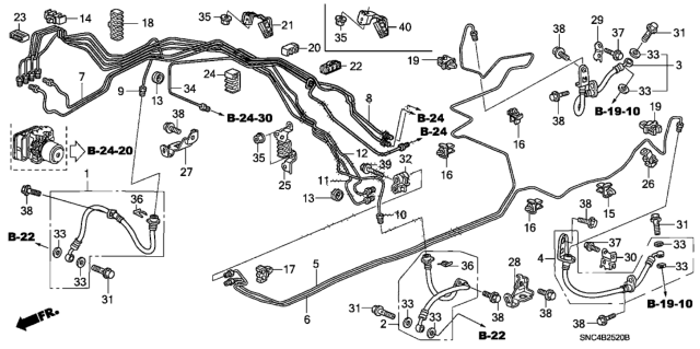 2009 Honda Civic Pipe W, Brake Diagram for 46376-SNC-G01