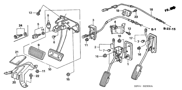 2004 Honda Pilot Wire, Throttle Diagram for 17910-S9V-A81