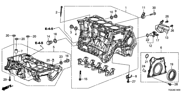 2017 Honda Civic Pan Assembly, Oil Diagram for 11200-5AG-Z00