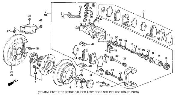 1992 Honda Accord Bearing Assembly, Rear Hub Unit Diagram for 42200-SM5-A51