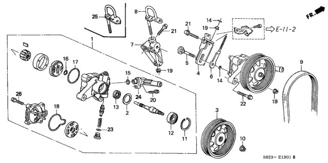 2000 Honda Accord P.S. Pump - Bracket (V6) Diagram