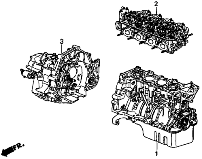 1996 Honda Civic General Assy., Cylinder Block Diagram for 10002-P2M-A50
