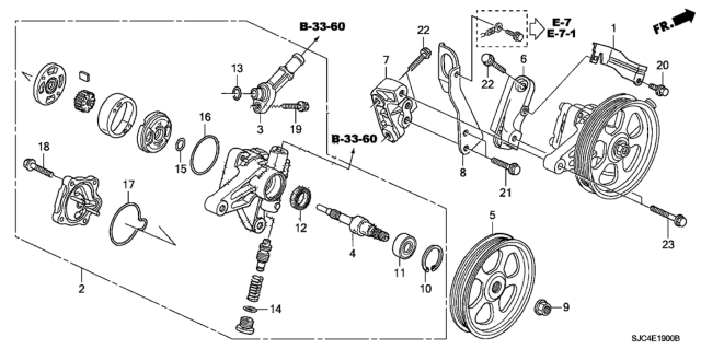 2010 Honda Ridgeline P.S. Pump - Bracket Diagram