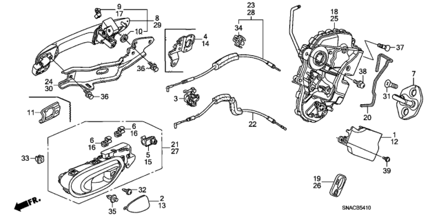 2011 Honda Civic Handle Assembly, Passenger Side Door (Outer) Diagram for 72140-SNA-C01